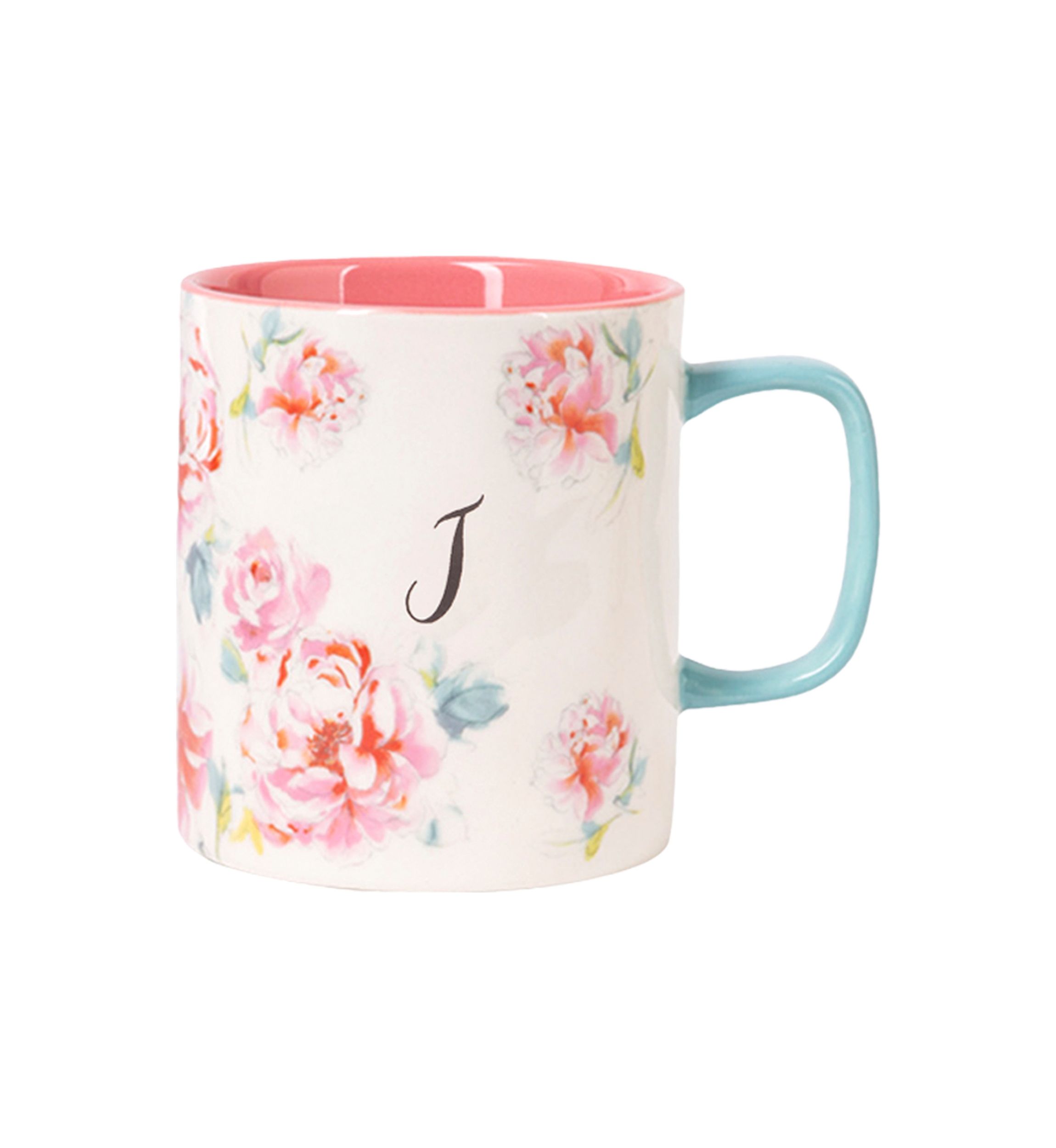 Pink Floral Monogram Mug