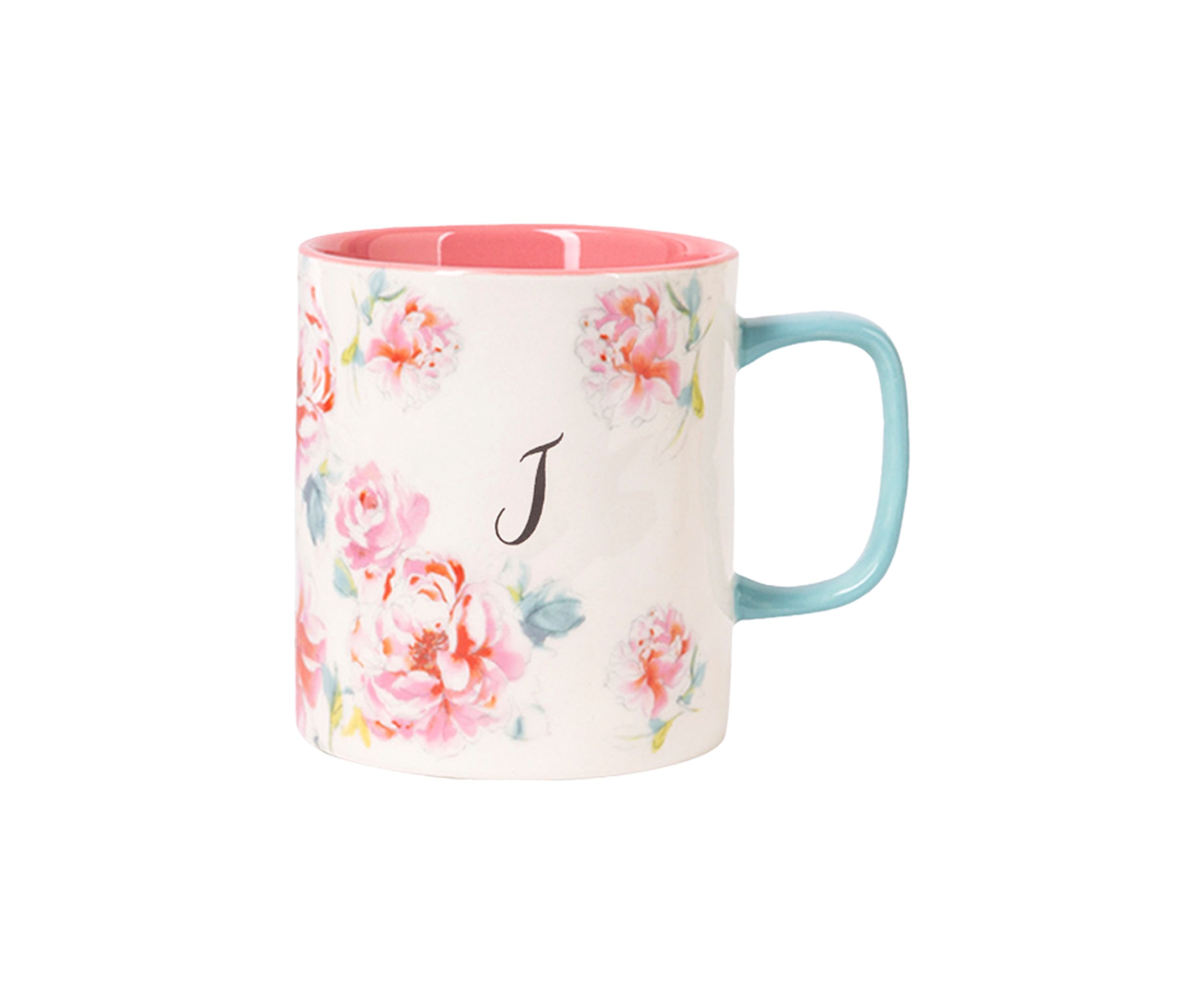 Pink Floral Monogram Mug