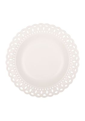Matte White 15" Round Pierced Rim Serving Bowl