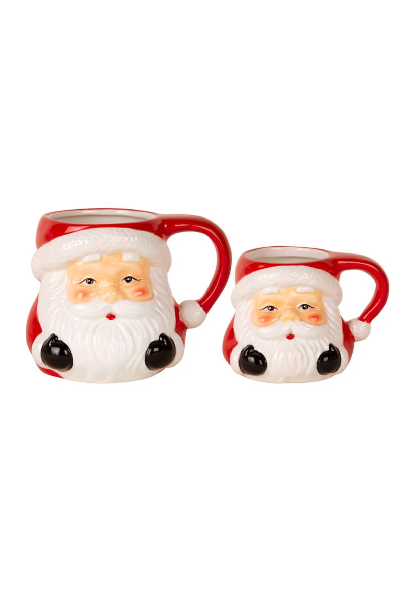Ceramic Santa Mugs - Set of 2