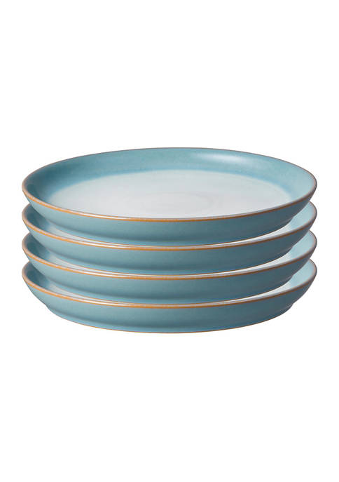 Denby Azure Set of 4 Coupe Dinner Plates