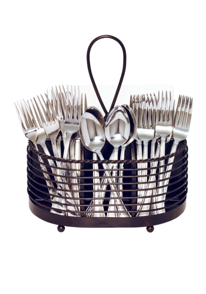 Gourmet Basics Rope Napkin & Flatware Caddy