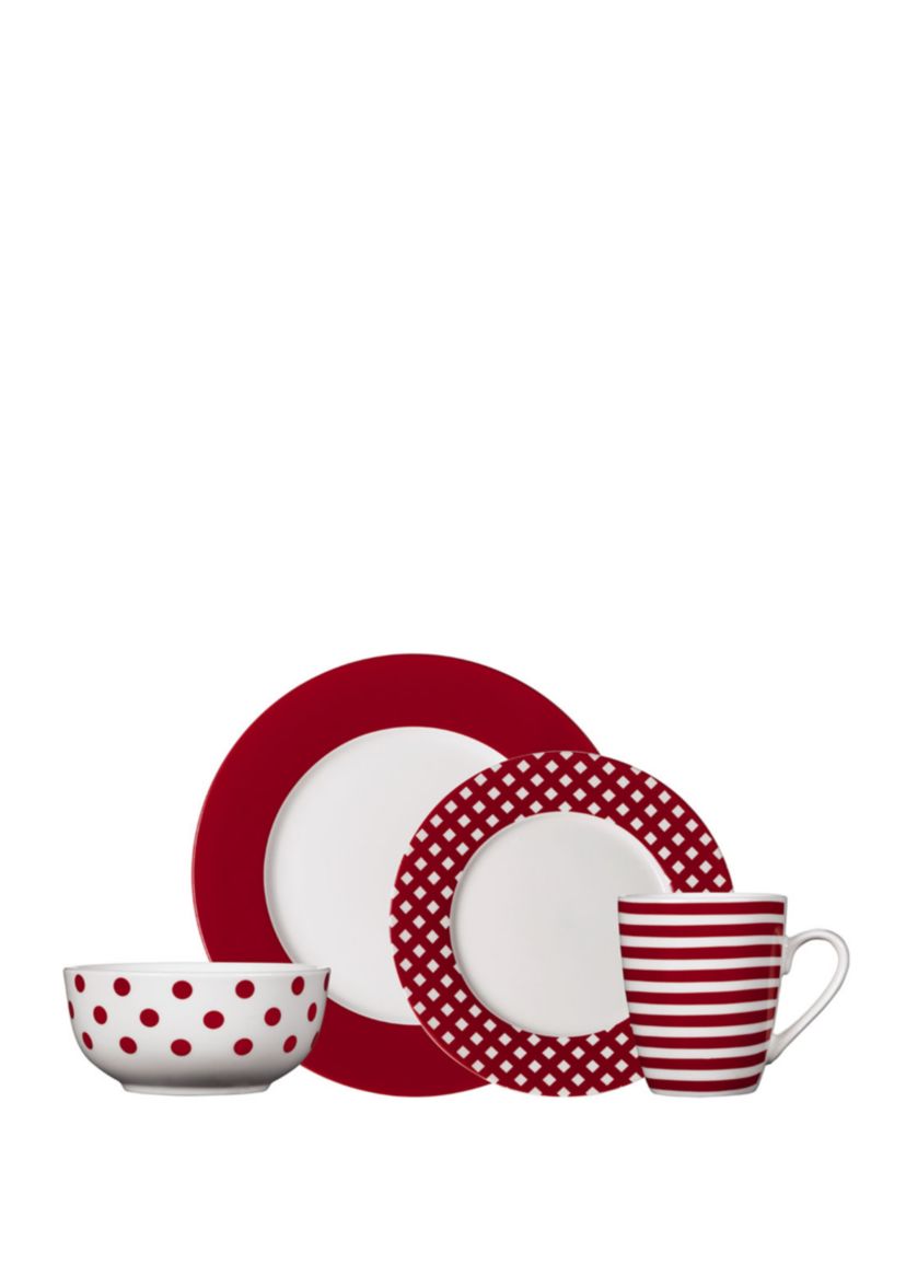 Kenna 16-Piece Porcelain Dinnerware Set, Service For 4