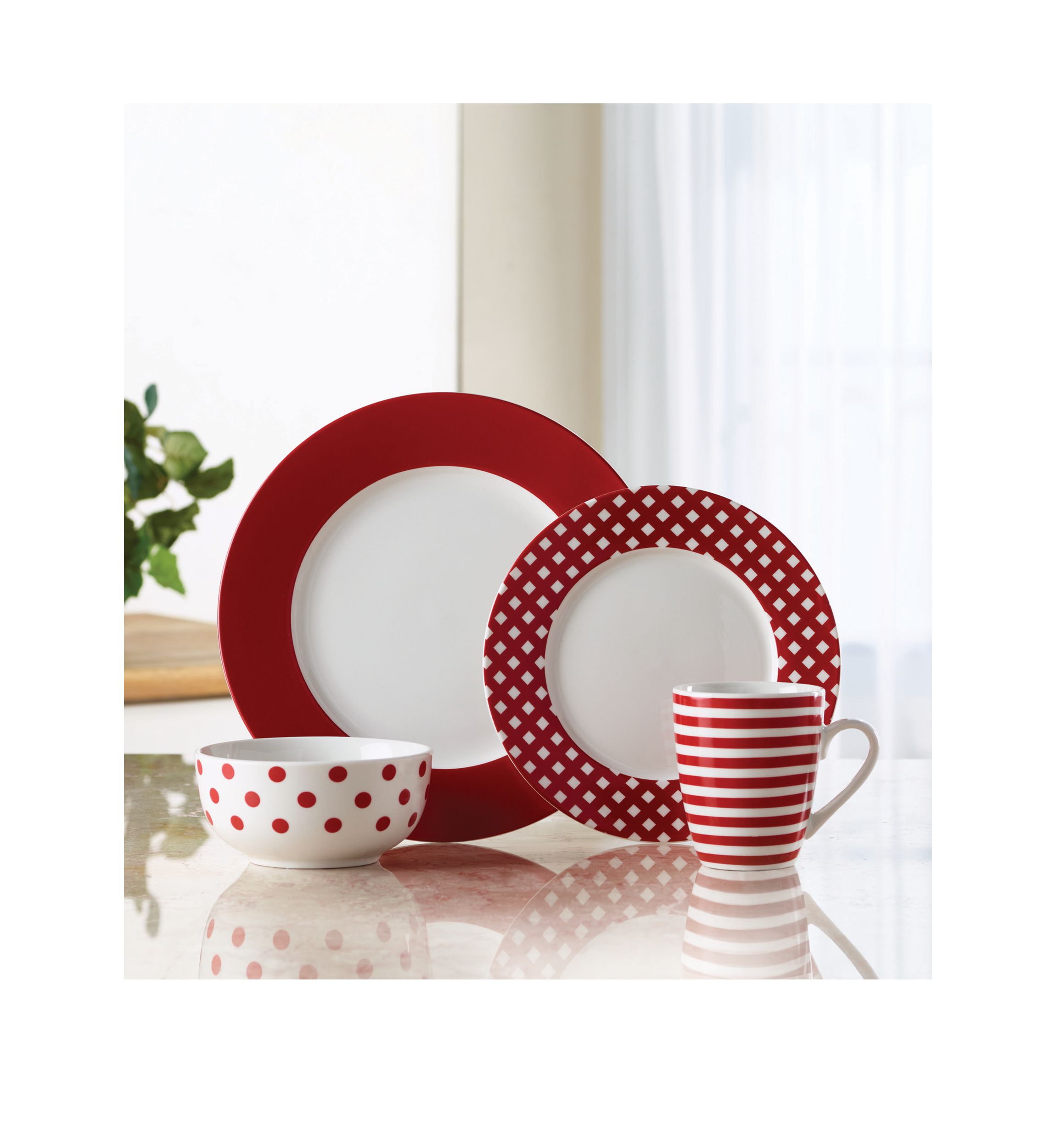 Kenna 16-Piece Porcelain Dinnerware Set, Service For 4