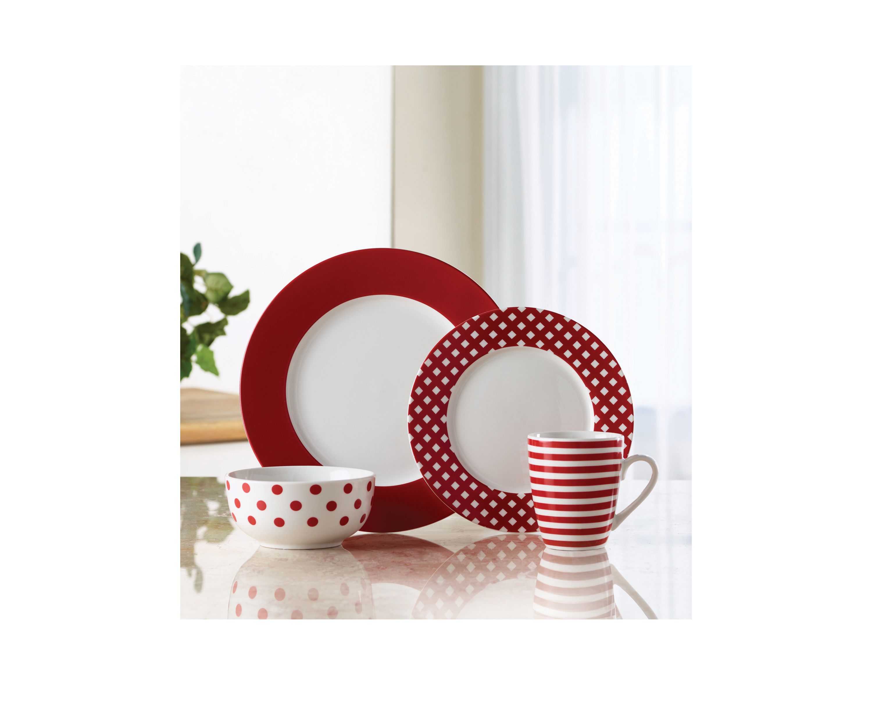 Kenna 16-Piece Porcelain Dinnerware Set, Service For 4