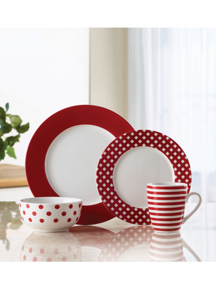 Kenna 16-Piece Porcelain Dinnerware Set, Service For 4