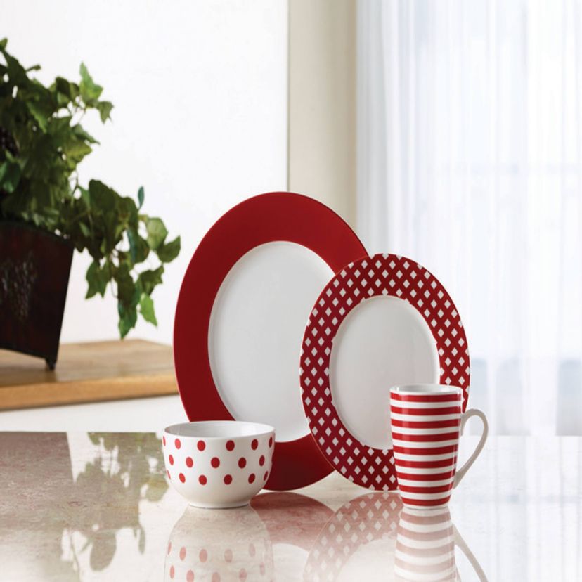 Kenna 16-Piece Porcelain Dinnerware Set, Service For 4