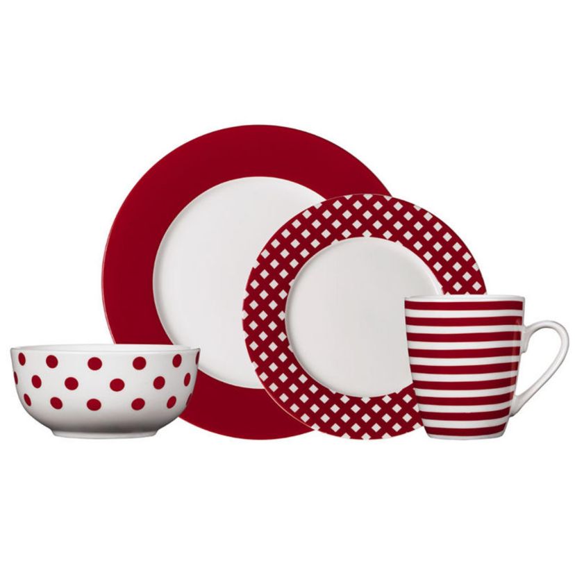 Kenna 16-Piece Porcelain Dinnerware Set, Service For 4