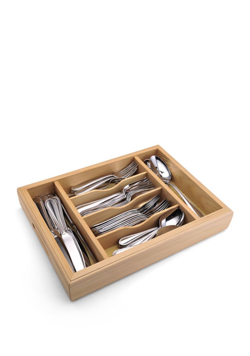Sinclair 65-Piece Stainless Steel Flatware Set with Caddy, Service for 10