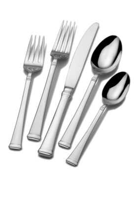Harmony 45-Piece Stainless Steel Flatware Set with Serving Utensil Set, Service for 8