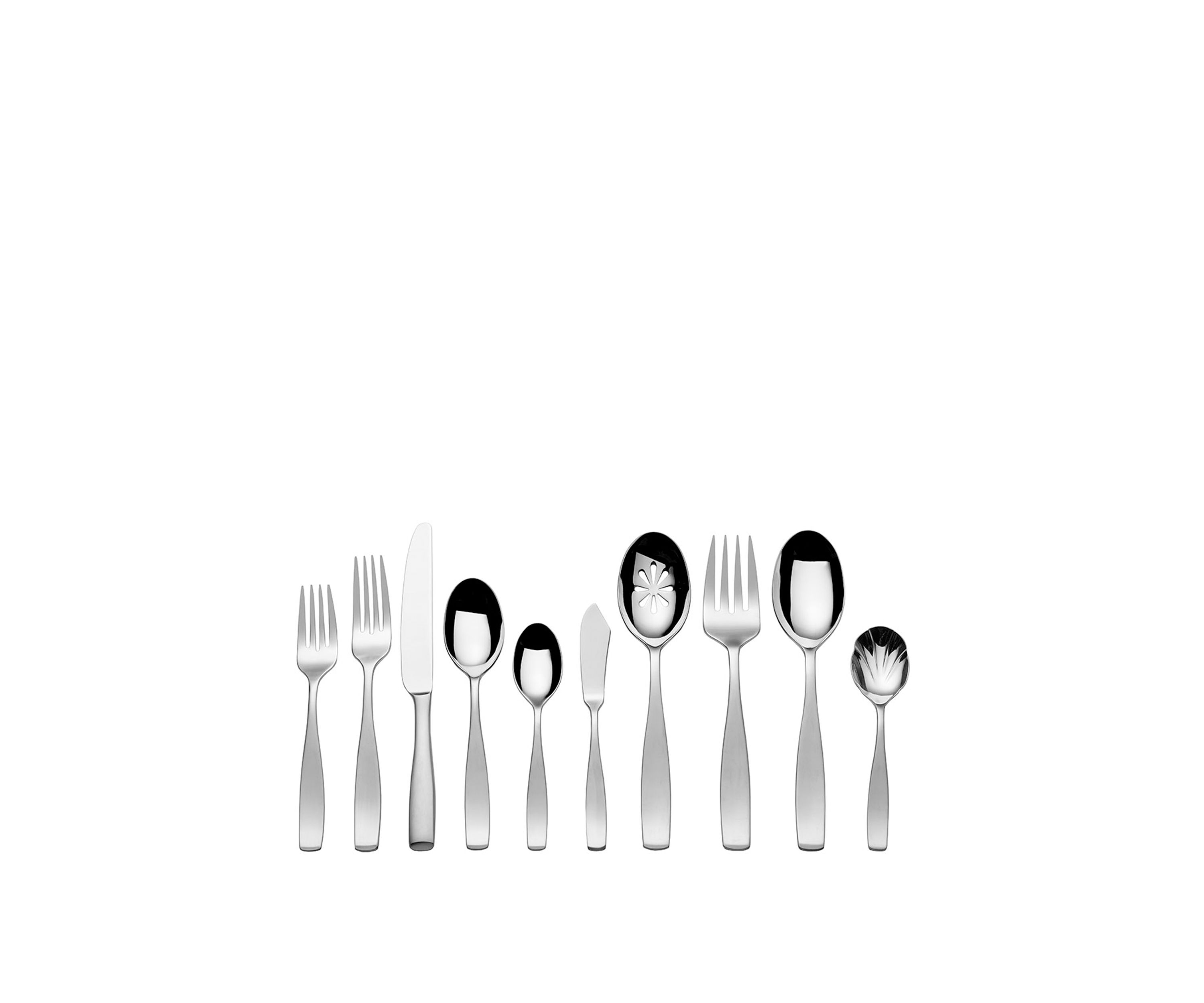 Satin Loft 45-Piece Stainless Steel Flatware Set, with Serveware, Service for 8