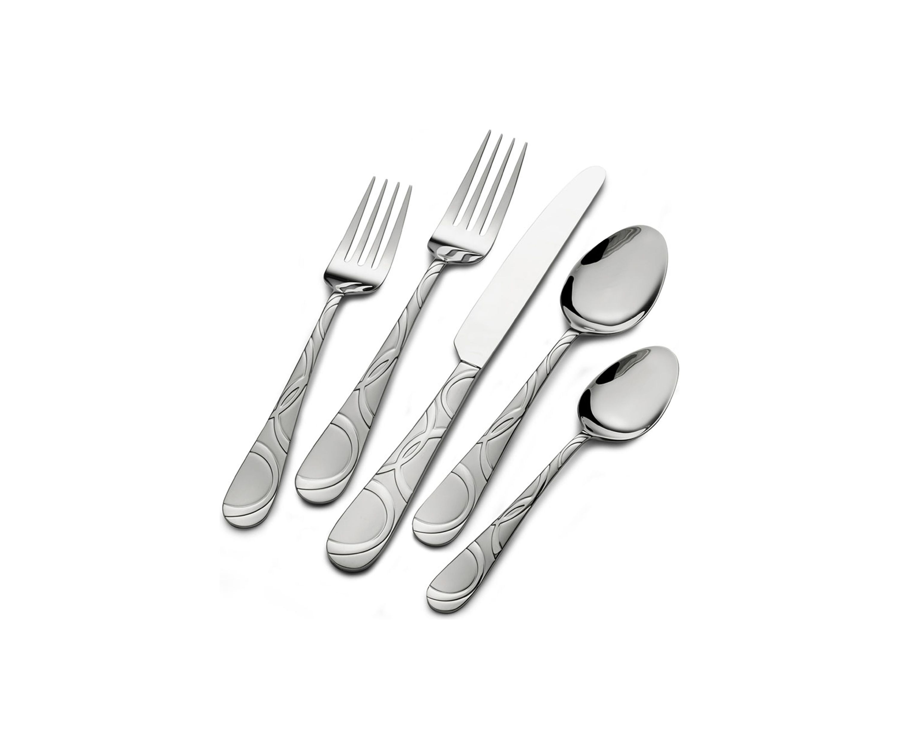Garland Frost 53-Piece Stainless Steel Flatware Serving Utensil Set and Steak Knives
