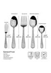 Pfaltzgraff Garland Frost 53-Piece Stainless Steel Flatware Serving Utensil Set and Steak Knives - Service for 8