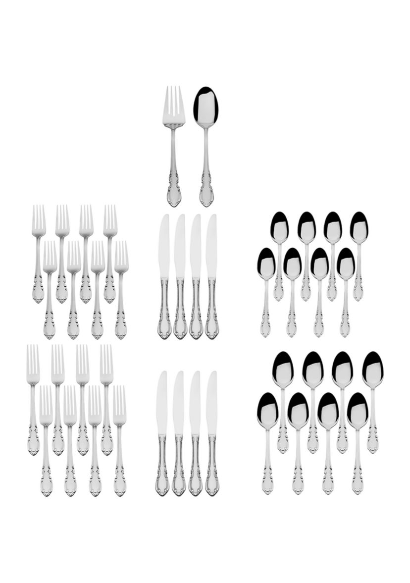 Pfaltzgraff Vienna 42 Piece Stainless Steel Flatware Set