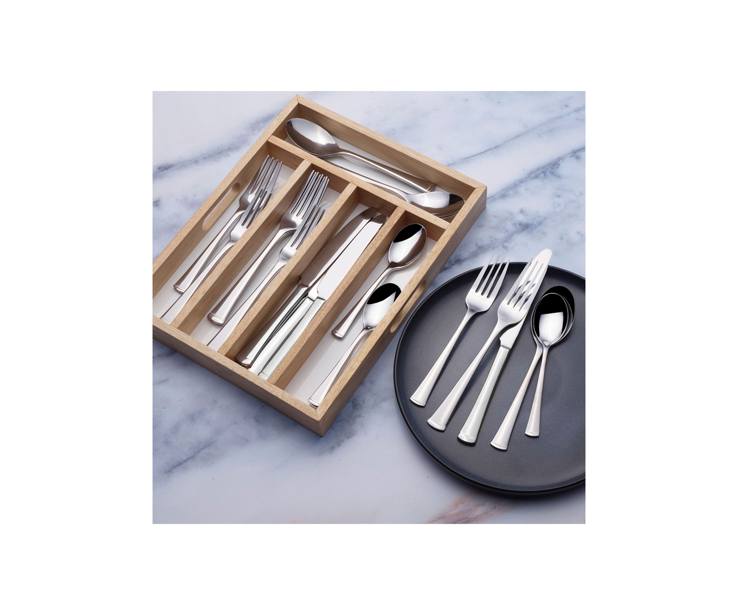 Contempo 40 Piece Flatware Set with Caddy