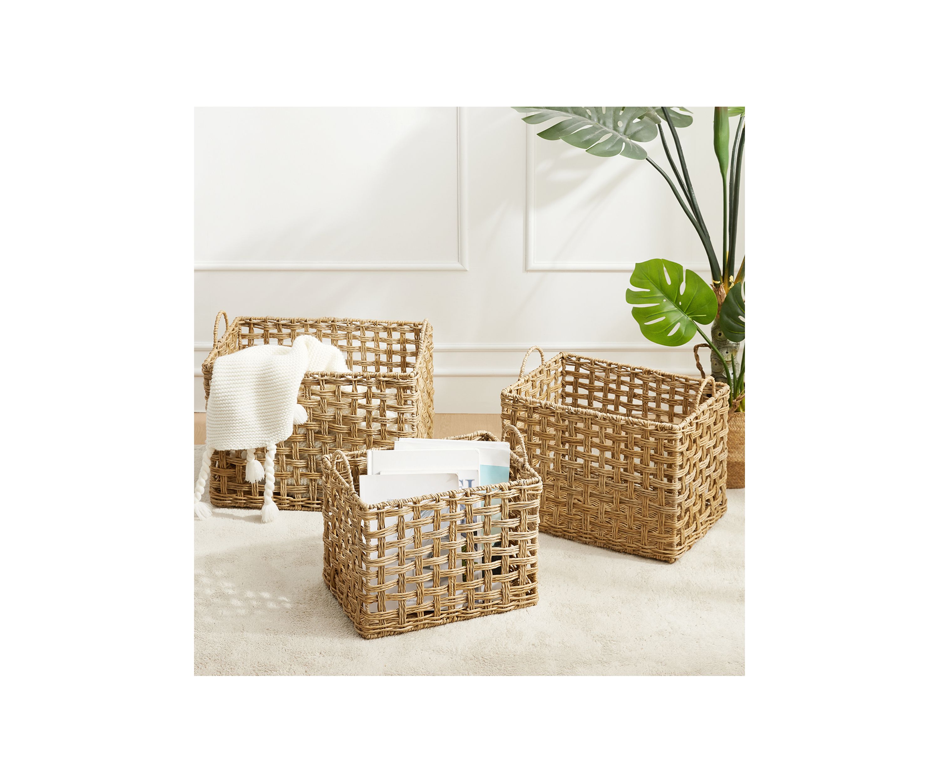 Faux Wicker Baskets 