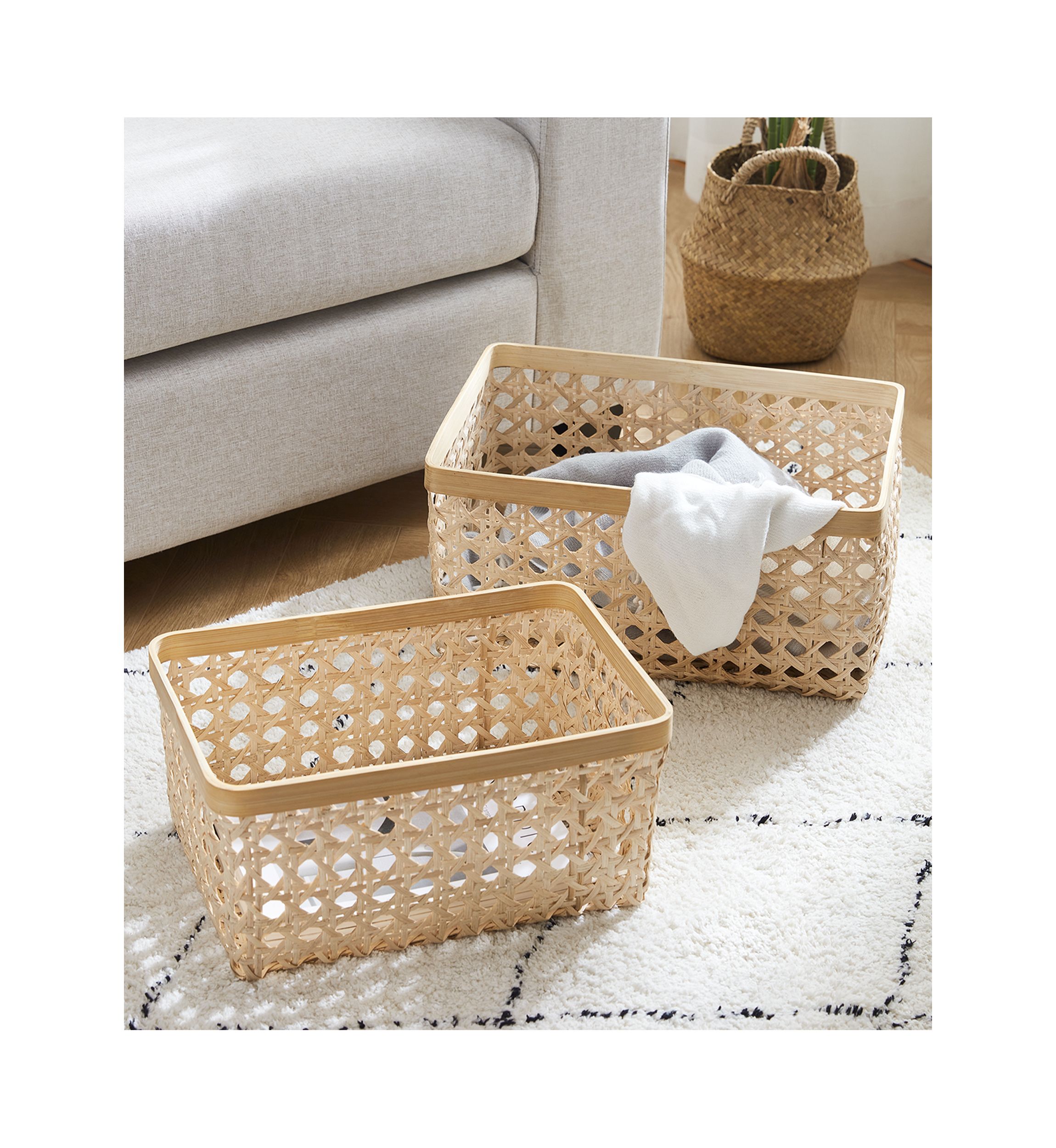 Wicker Rectangular Basket
