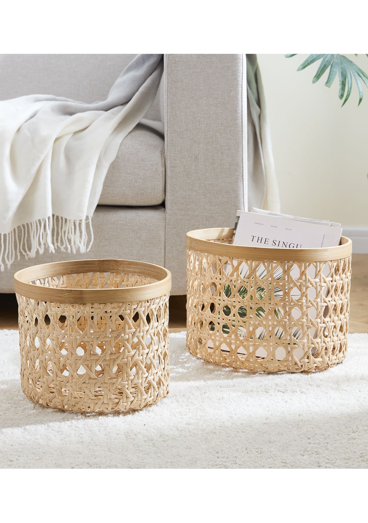 Cane Round Basket 