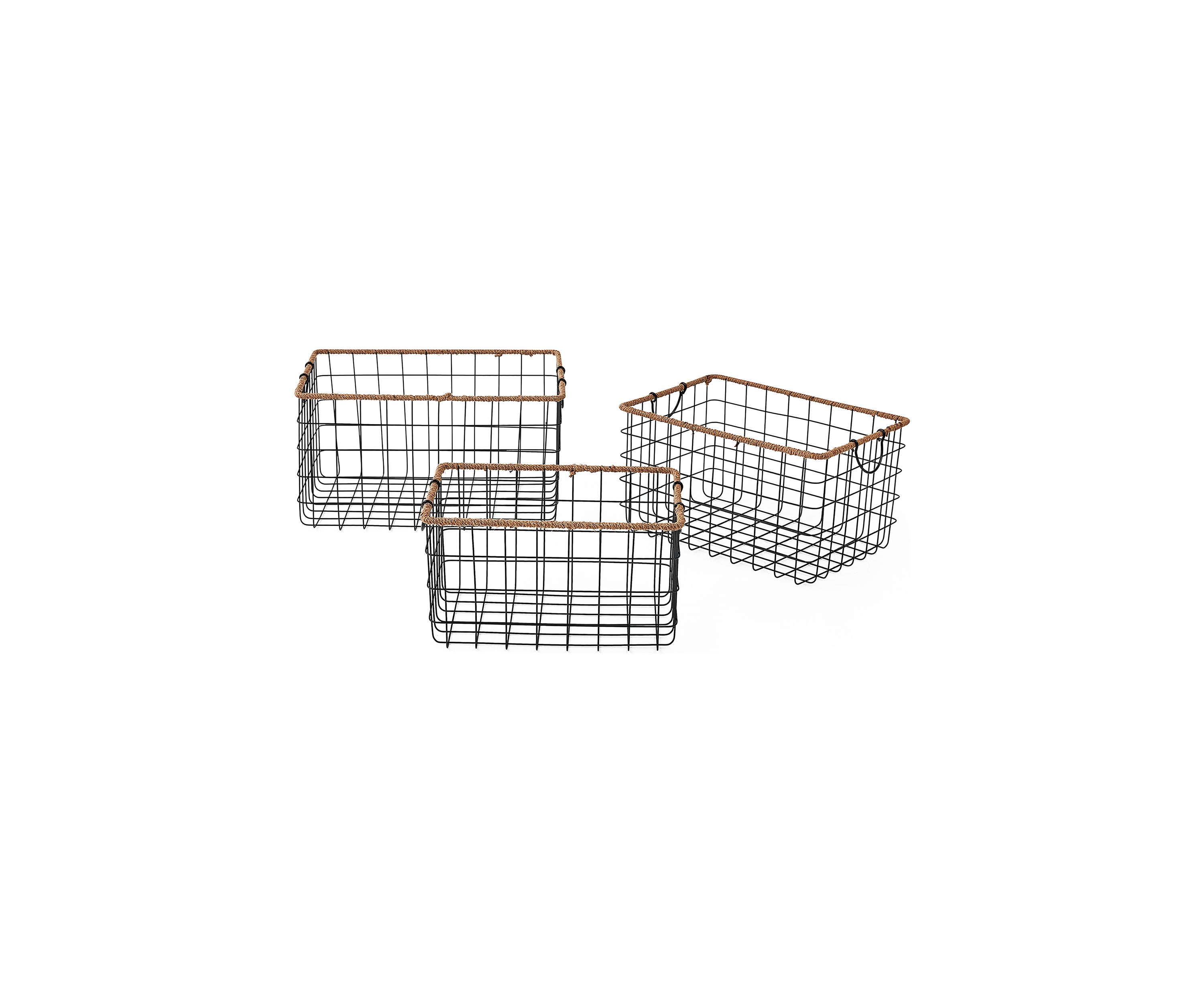 Jumbo Jute Black Wire Basket