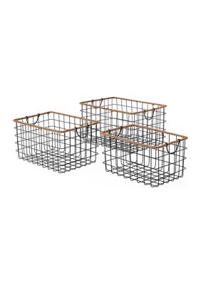 Jumbo Jute Black Wire Basket