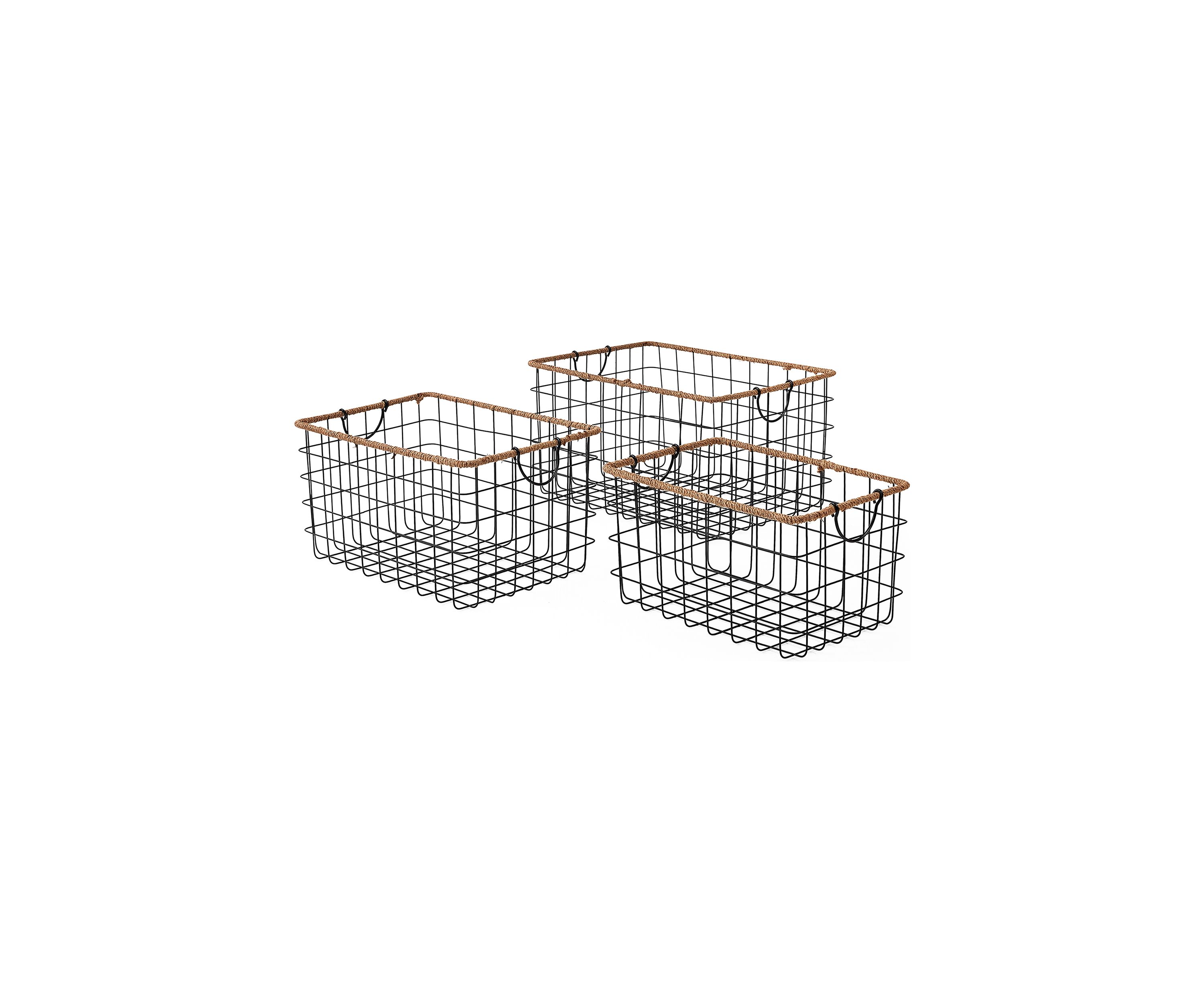 Jumbo Jute Black Wire Basket