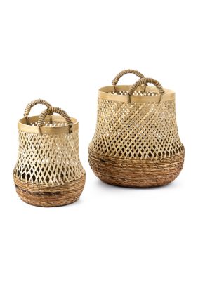 Bamboo Banana Round Basket