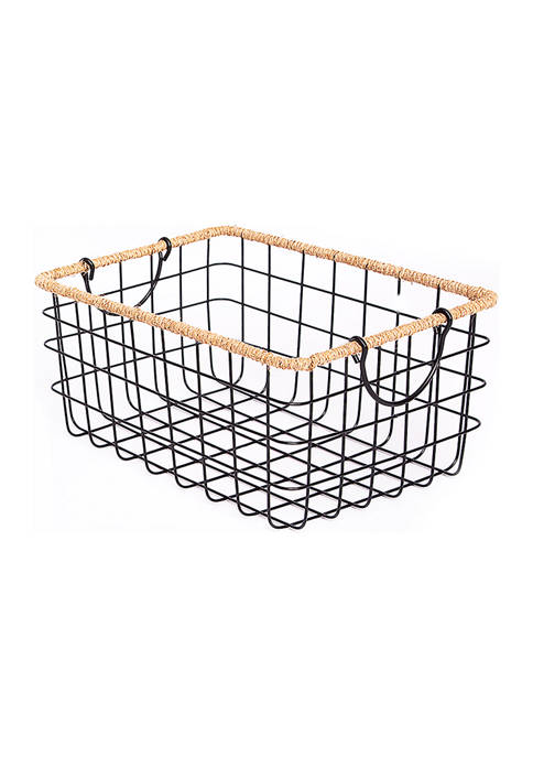 Baum Brothers Wire Basket with Jute Trim