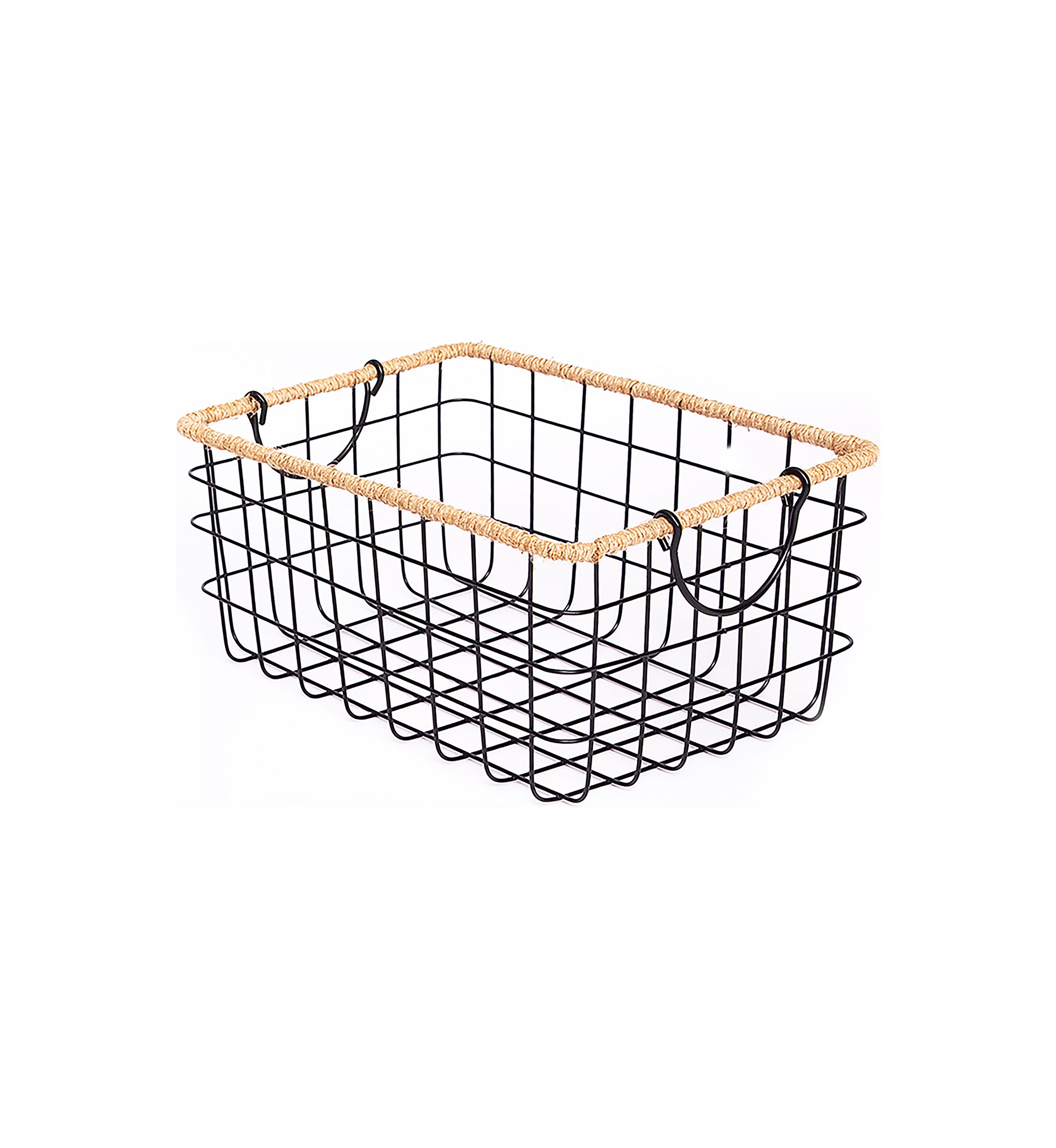 Wire Basket with Jute Trim 