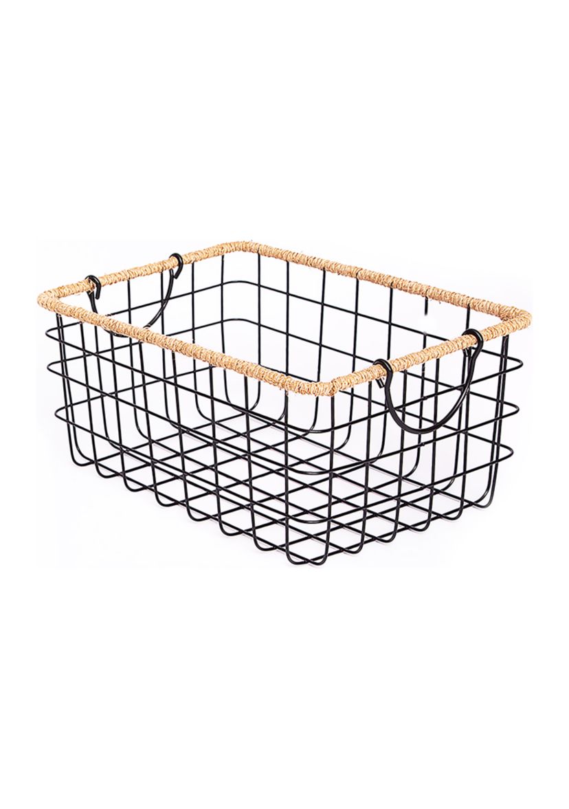 Wire Basket with Jute Trim 