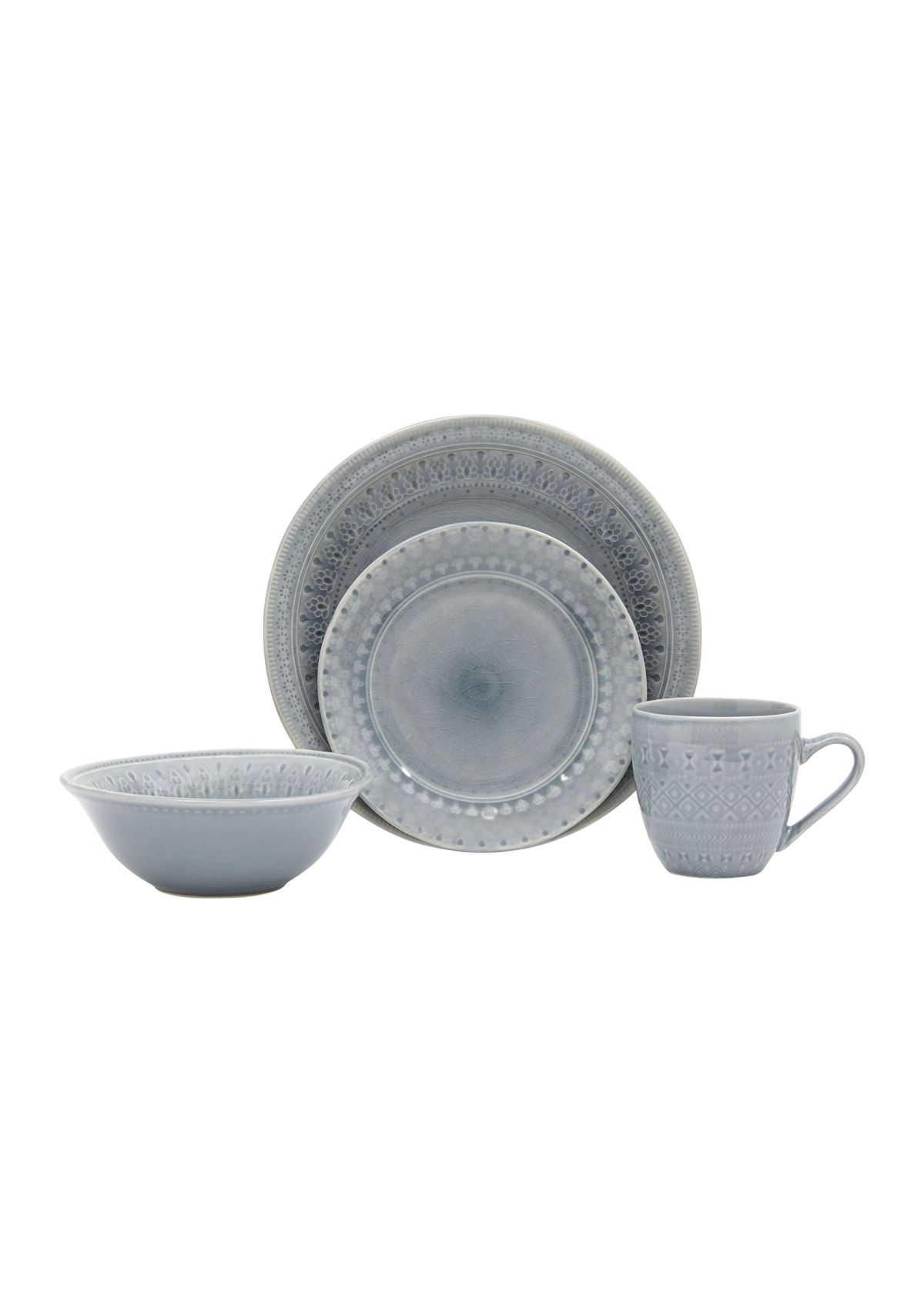 Opulant Grey 16 piece dinnerware set