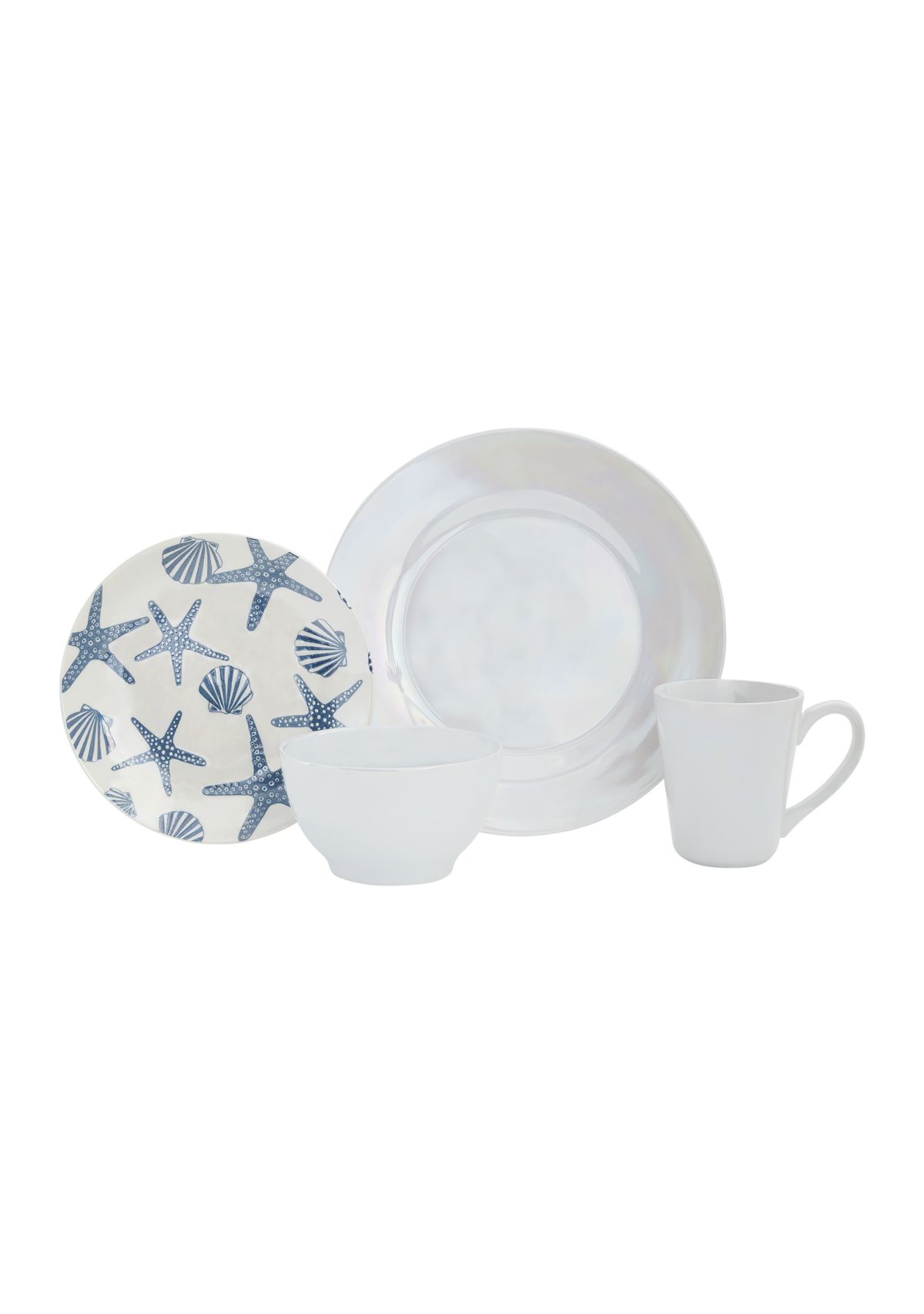 Coastal 16 Piece Stoneware Dinnerware Set