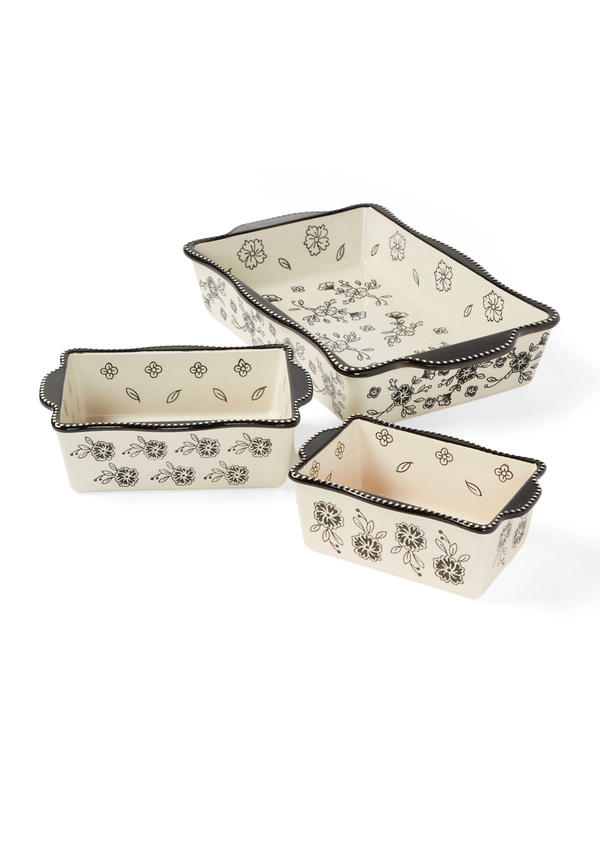 2-Piece Farmhouse Floral Baking Dish Set