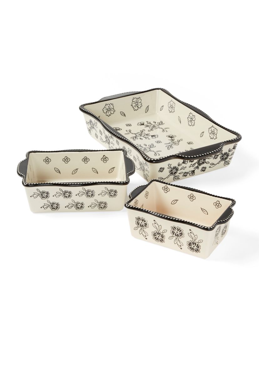 2-Piece Farmhouse Floral Baking Dish Set