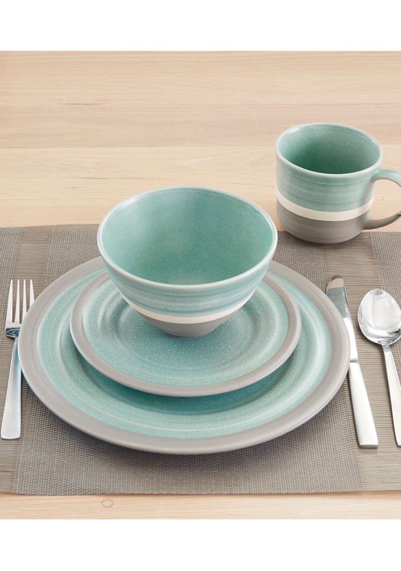 Harper Mist 16 Piece Stoneware Dinnerware Set 