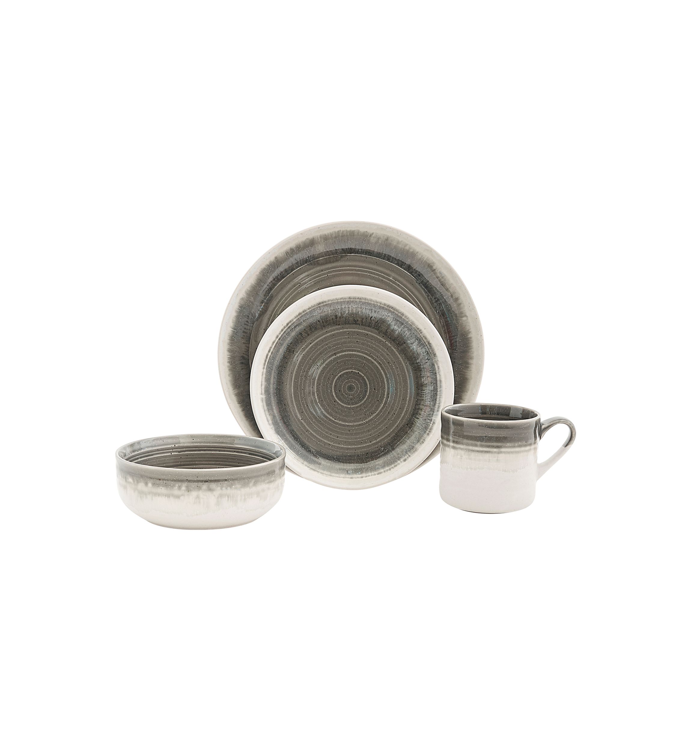  Hearth Gray 16 Piece Dinnerware Set 