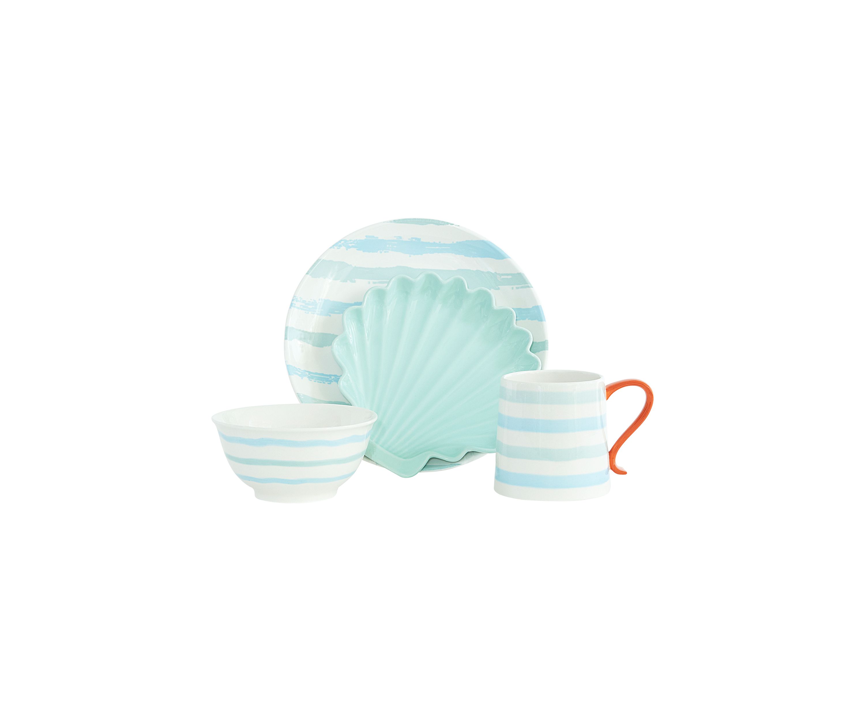 Ocean Sunrise Ceramic 16 Piece Set Service for 4