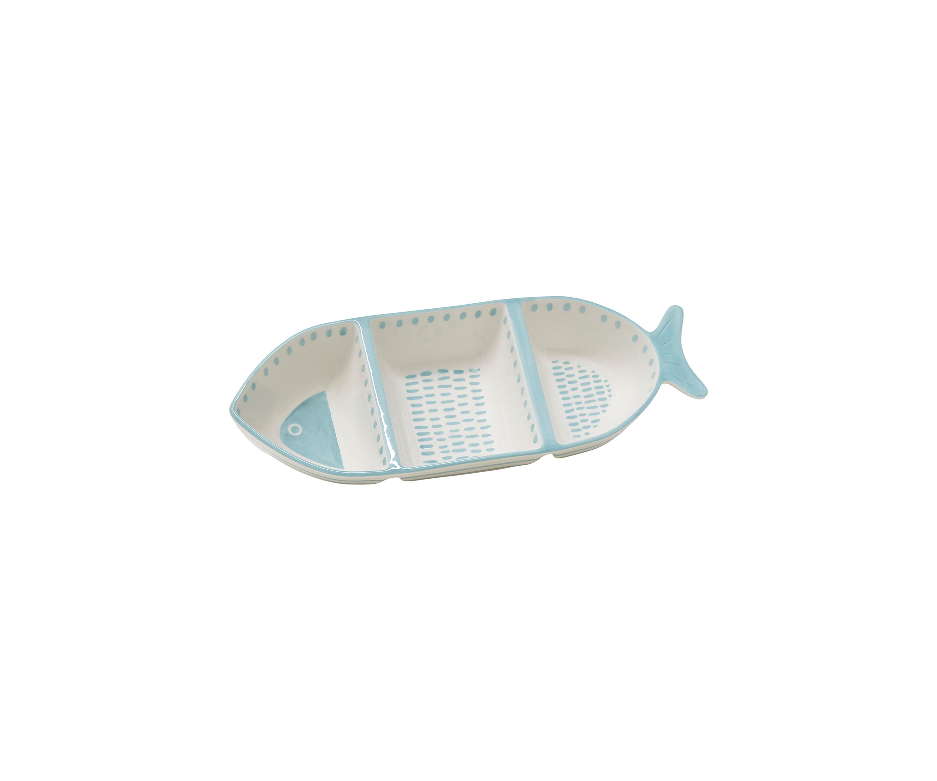 Ocean Sunrise Fish Shape 3-Section Tray