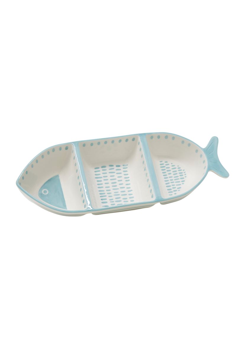 Ocean Sunrise Fish Shape 3-Section Tray