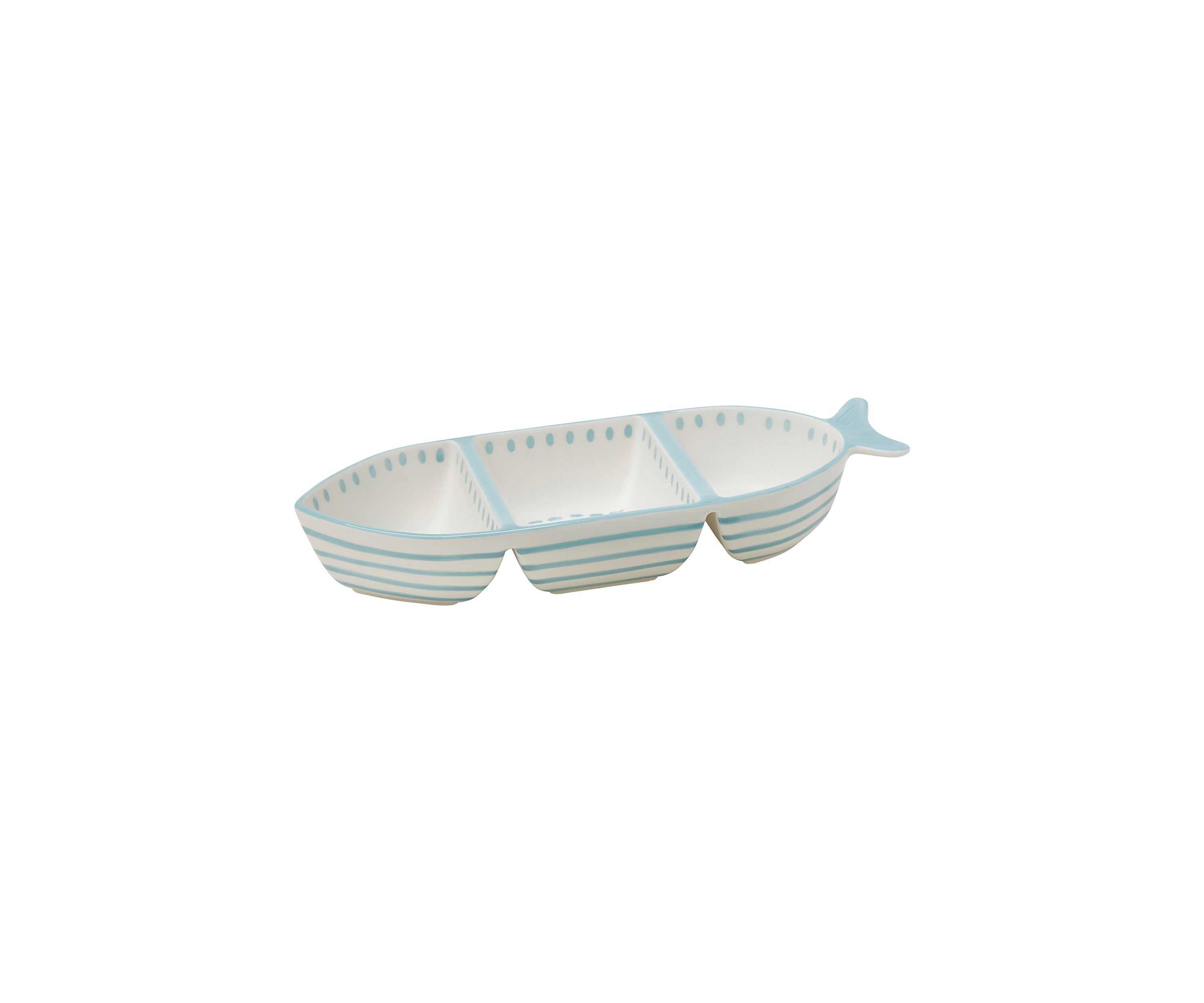 Ocean Sunrise Fish Shape 3-Section Tray