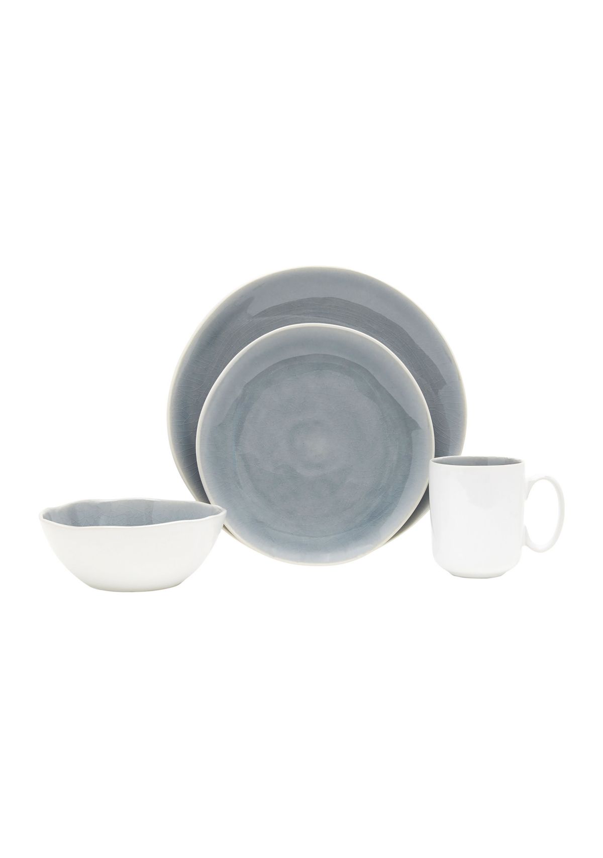 Calma Grey 16 piece dinnerware set