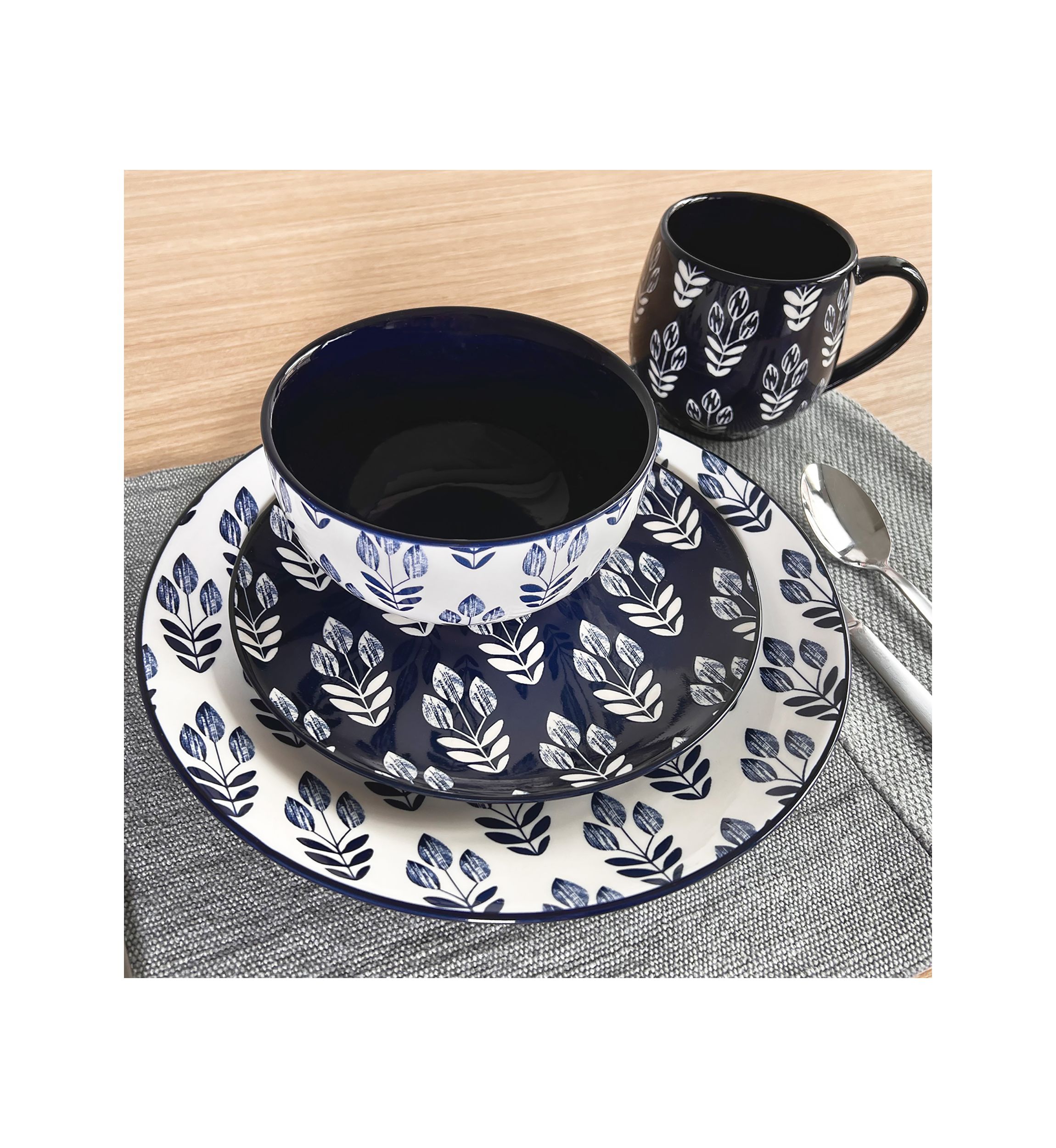 Tanna Blue 16 Piece Dinnerware Set
