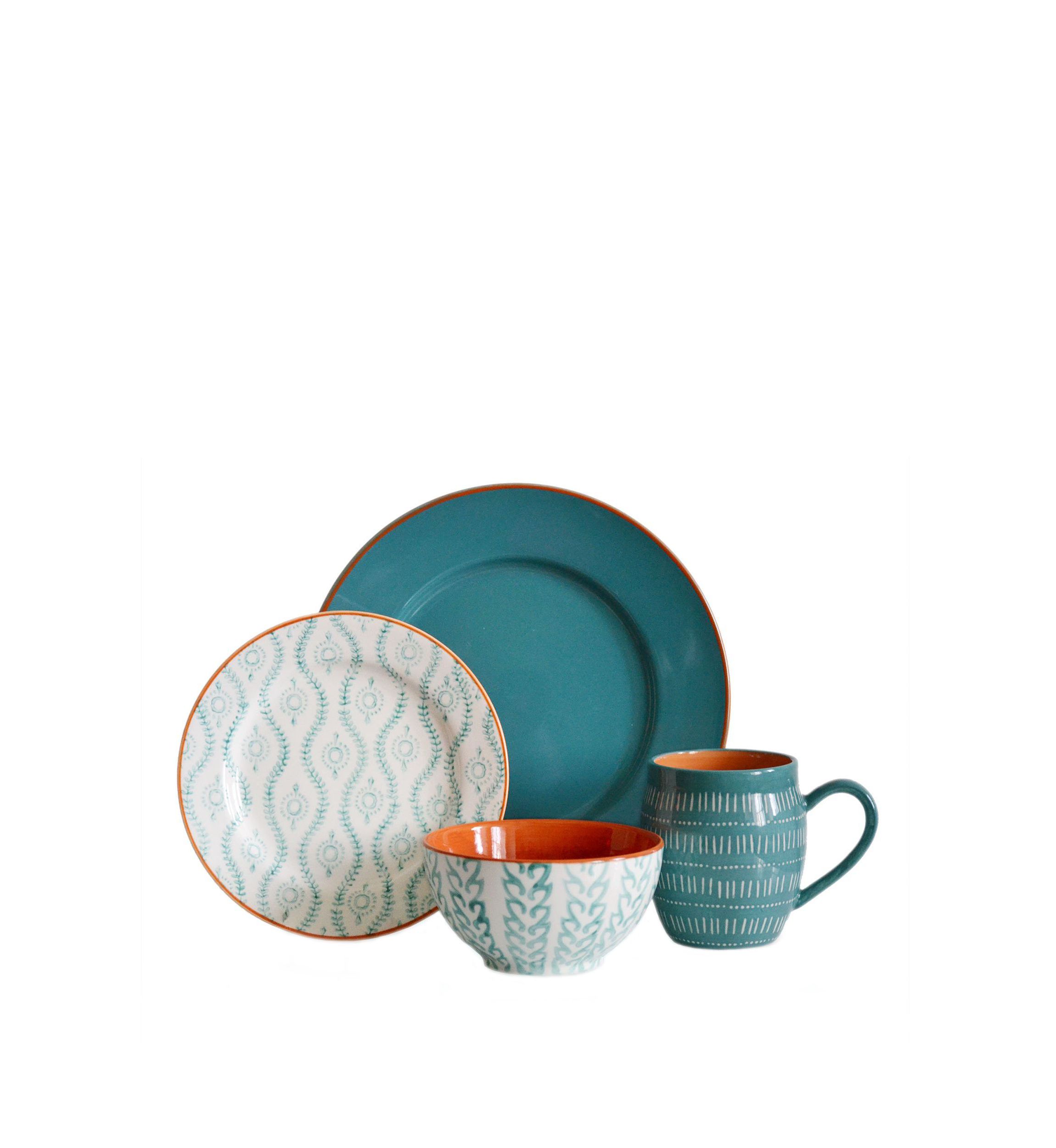Tangiers Turquoise 16 Piece Dinnerware Set