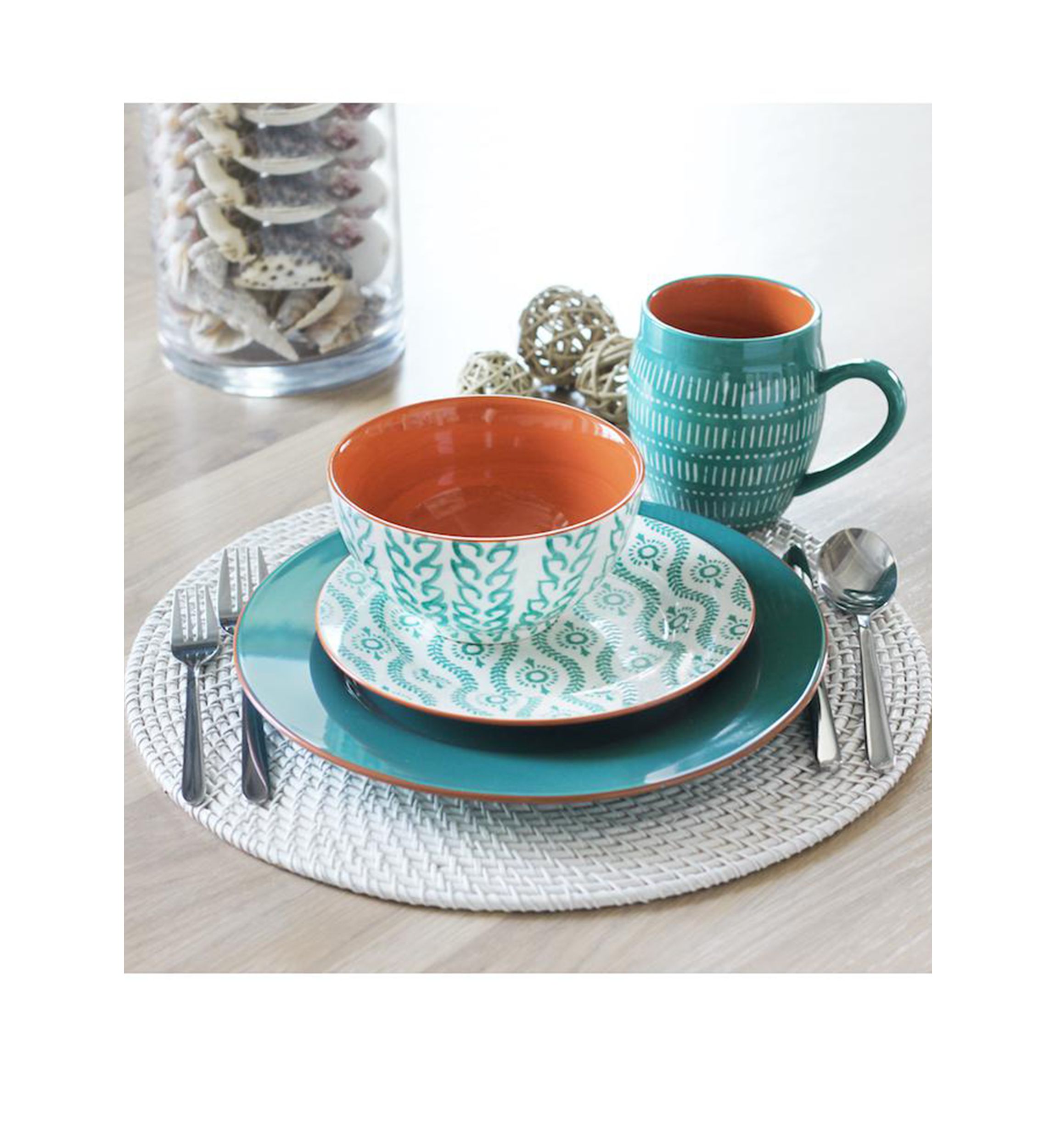 Tangiers Turquoise 16 Piece Dinnerware Set