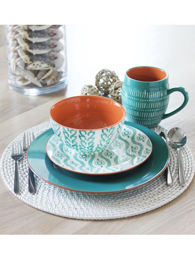Tangiers Turquoise 16 Piece Dinnerware Set