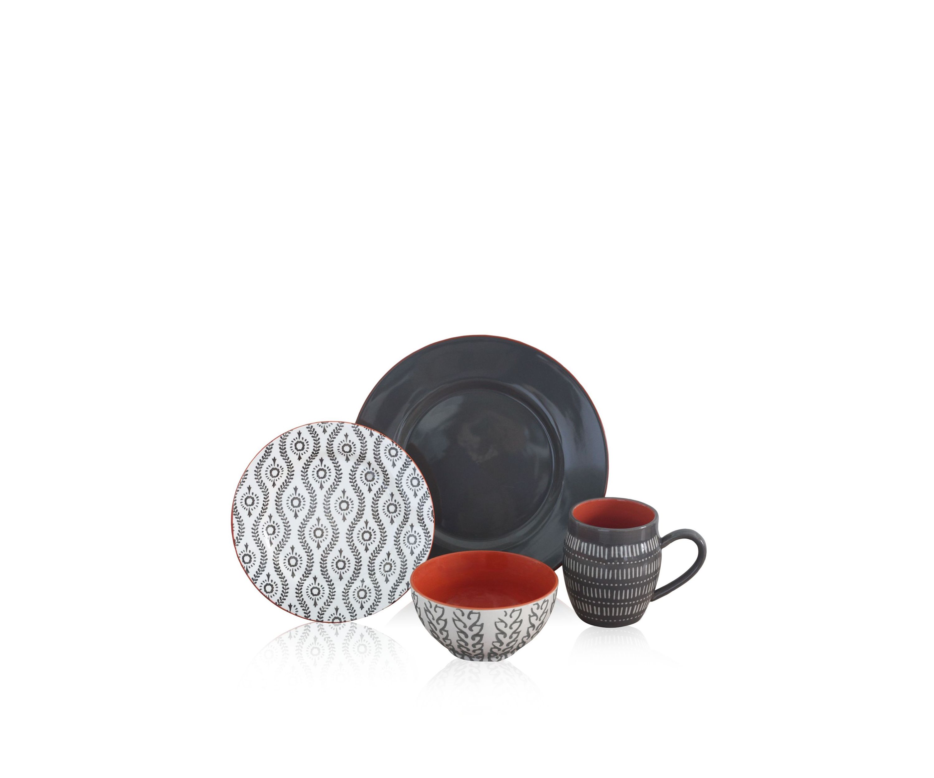 Tangiers Gray 16 Piece Dinnerware Set