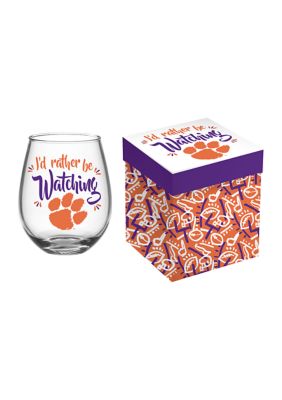 NCAA Clemson Tigers Stemless Wine Glass