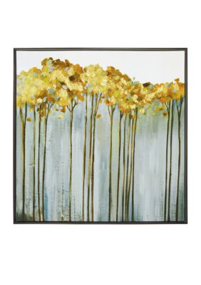 New View Golden Birch Framed Embellished Foil Canvas | belk