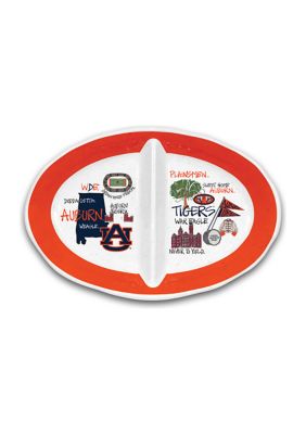 NCAA Auburn Tigers 2 Section Platter