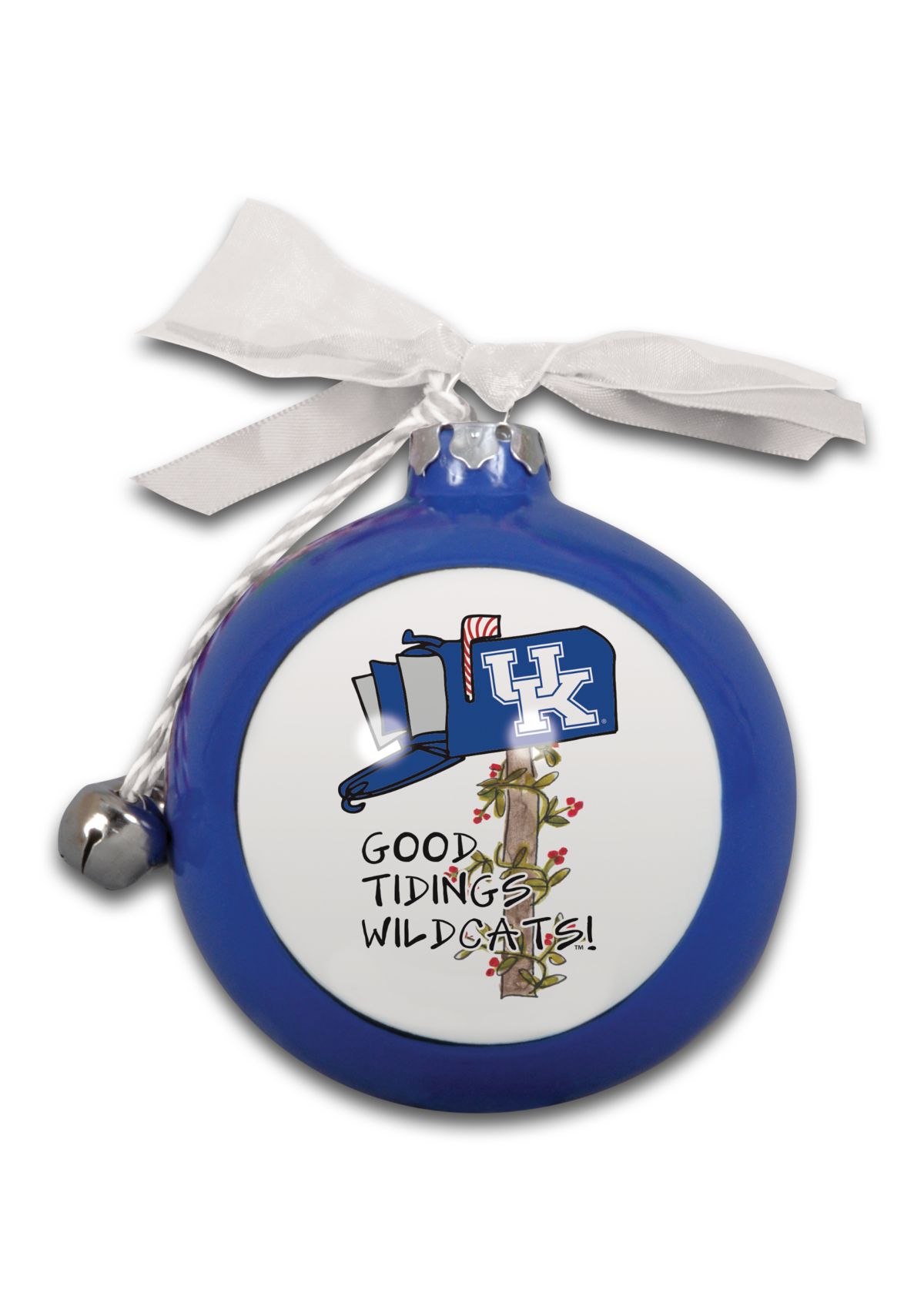 NCAA Kentucky Wildcats Good Tidings Ceramic Ball Ornament 
