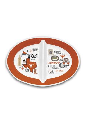 NCAA Texas Longhorns 2 Section Platter 